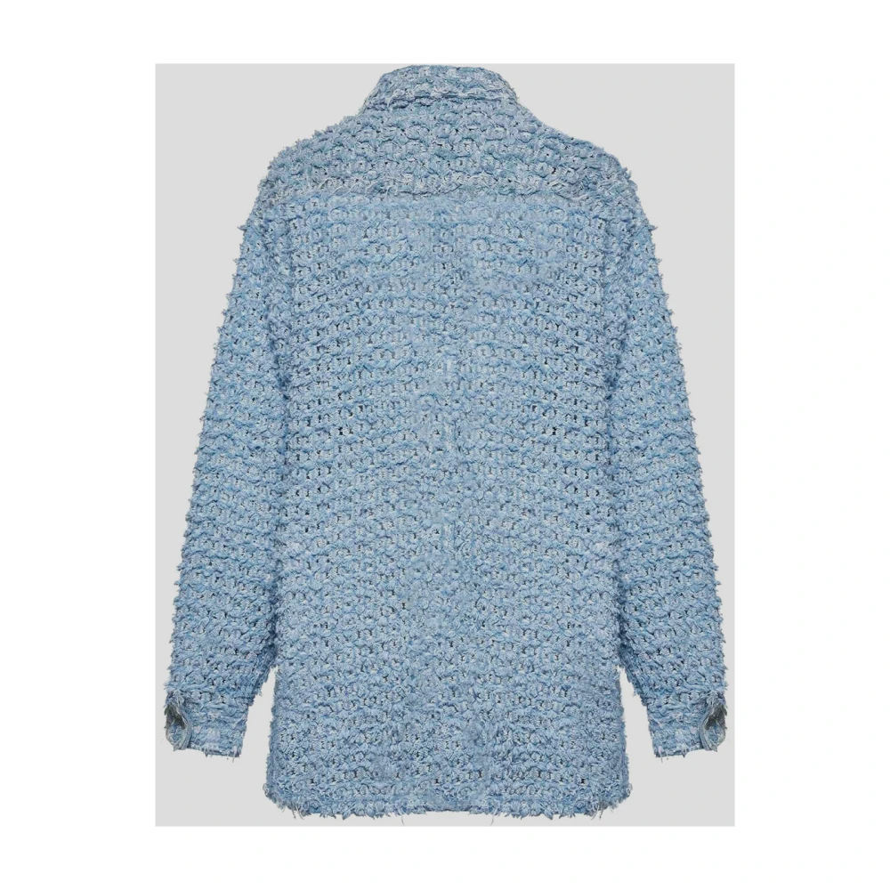 Stella Mccartney Denim Boucle Shirt Katoen Blue Dames