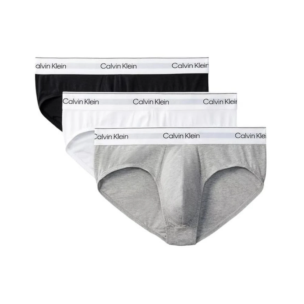 Calvin Klein Grå Bomullsklassiker Briefs 3Pack Gray, Herr