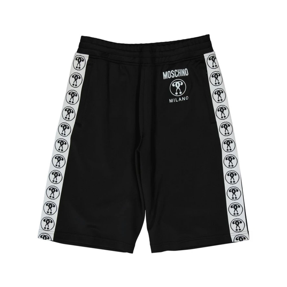 Moschino Men's Black Contrasting Band Shorts