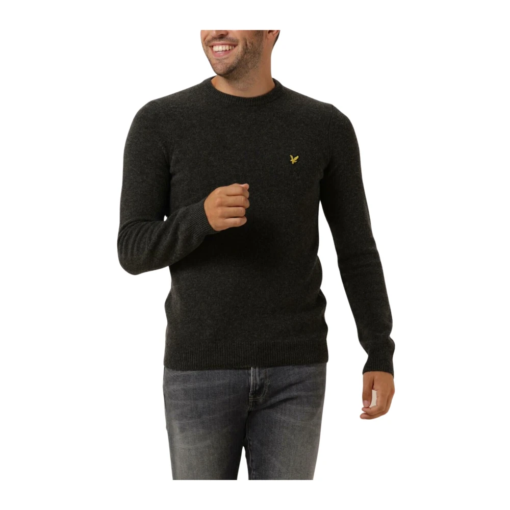 LYLE & SCOTT Heren Truien & Vesten Crew Neck Lambswool Blend Jumper Donkergrijs