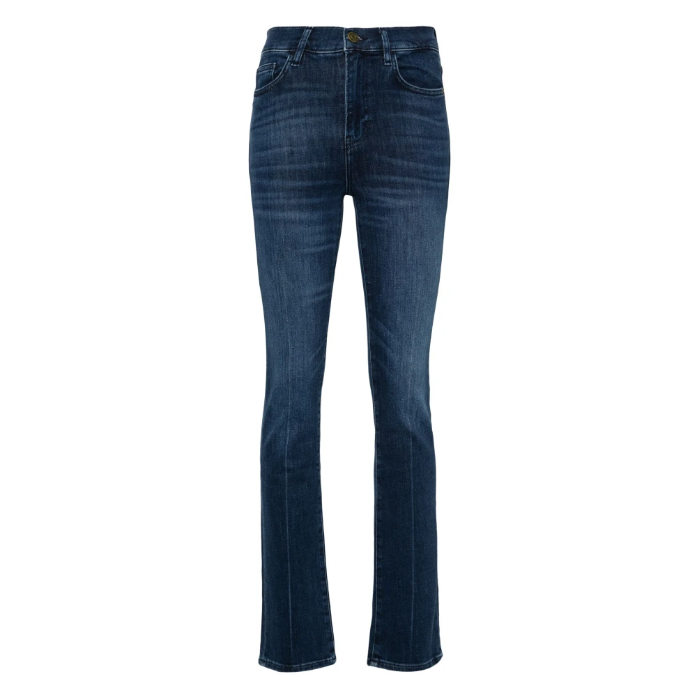 Frame Hoge Rechte Lange Jeans Blue Dames