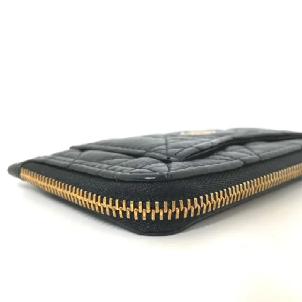 Dior Vintage Pre-owned Leather wallets Black Dames