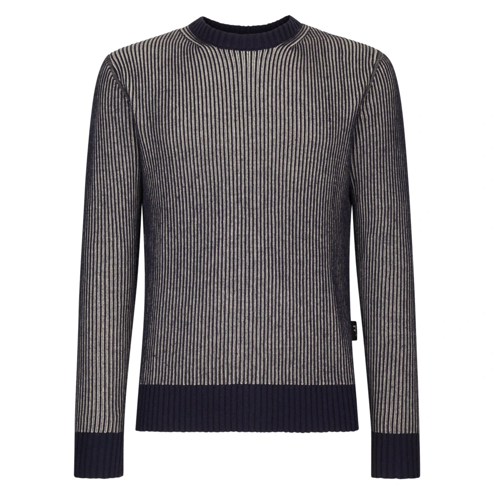 add Trui IN Dubbele Zijden RIB Blue Heren