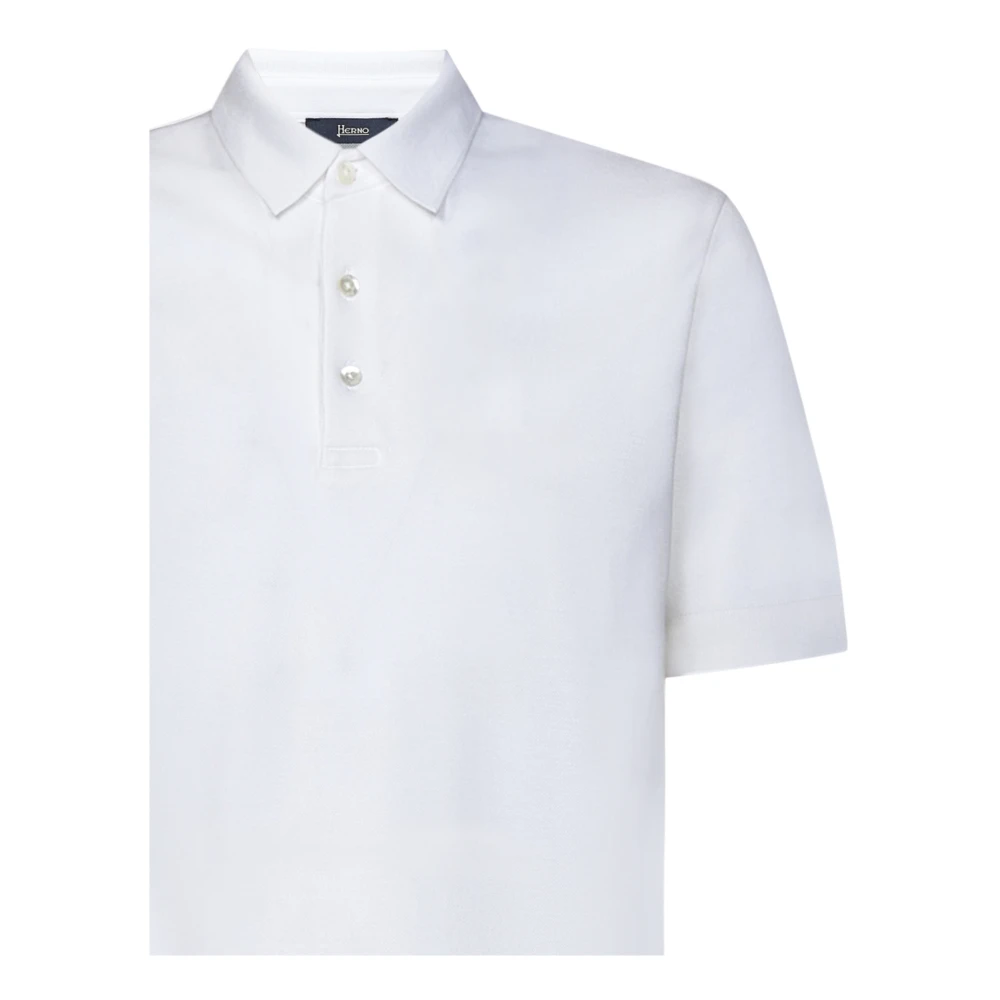 Herno Witte Tricot Polo Shirt White Heren