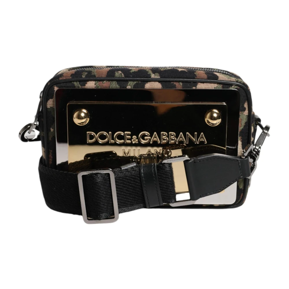 Dolce & Gabbana Leopard Jacquard Crossbody Tas met Afneembare Band Multicolor Dames