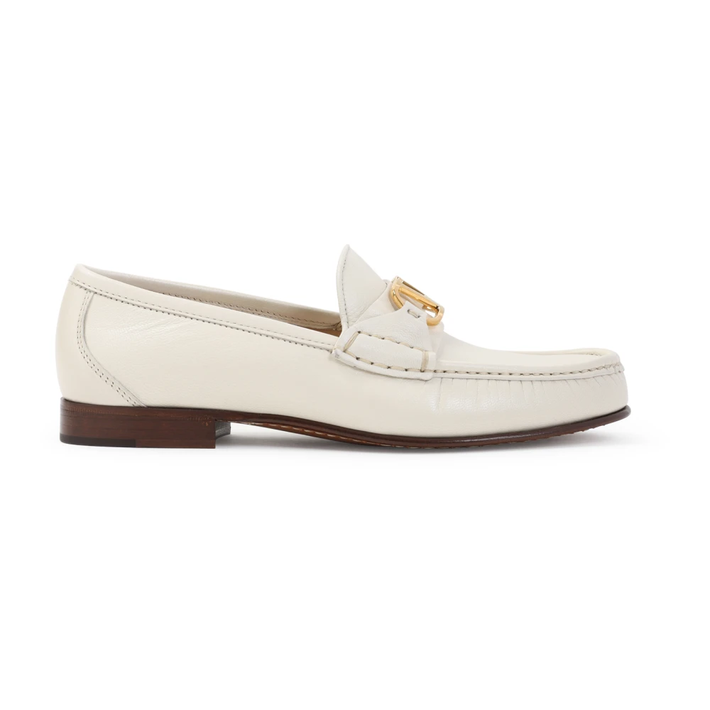 Valentino Gold/Ivory Vlogo Leather Loafer - Image 2