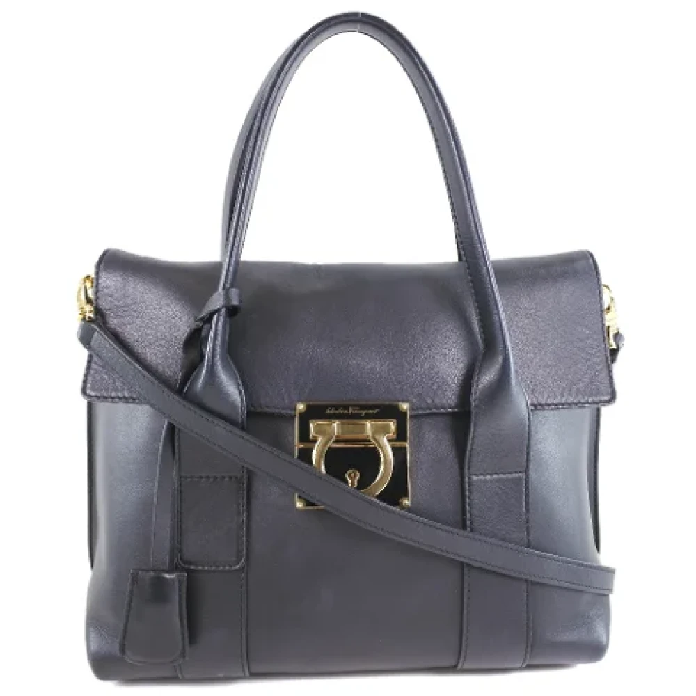 Salvatore Ferragamo Pre-owned Leather handbags Black Dames