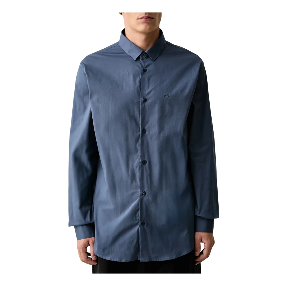 Armani Exchange Camicia Slim Fit In Popeline Di Cotone Stretch - Immagine 2