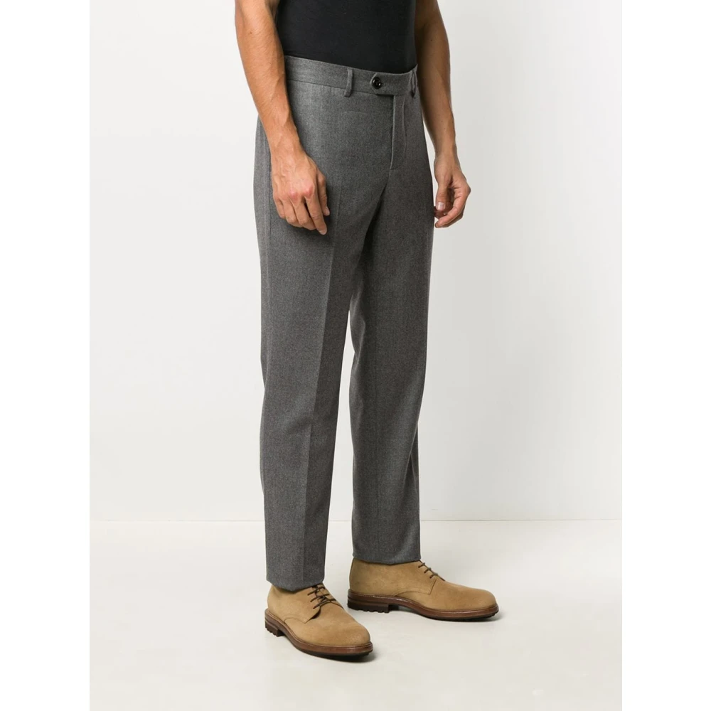 BRUNELLO CUCINELLI Wollen Flanellen Broek Gray Heren