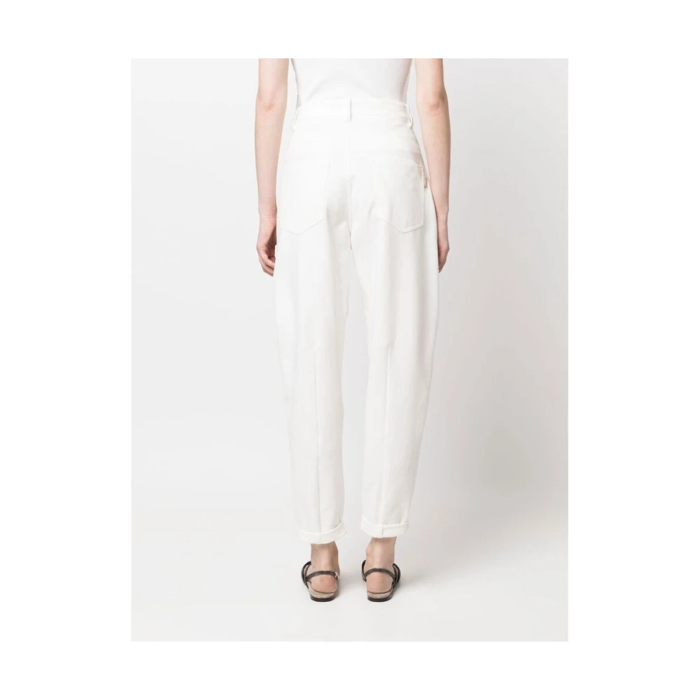 BRUNELLO CUCINELLI Roomwit Tapered Tailored Broek White Dames