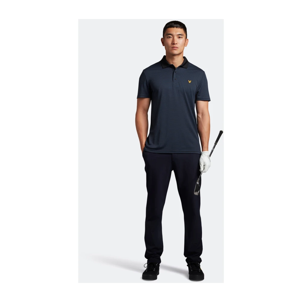 Lyle & Scott Microstripe Golf Polo Shirt Blue Heren