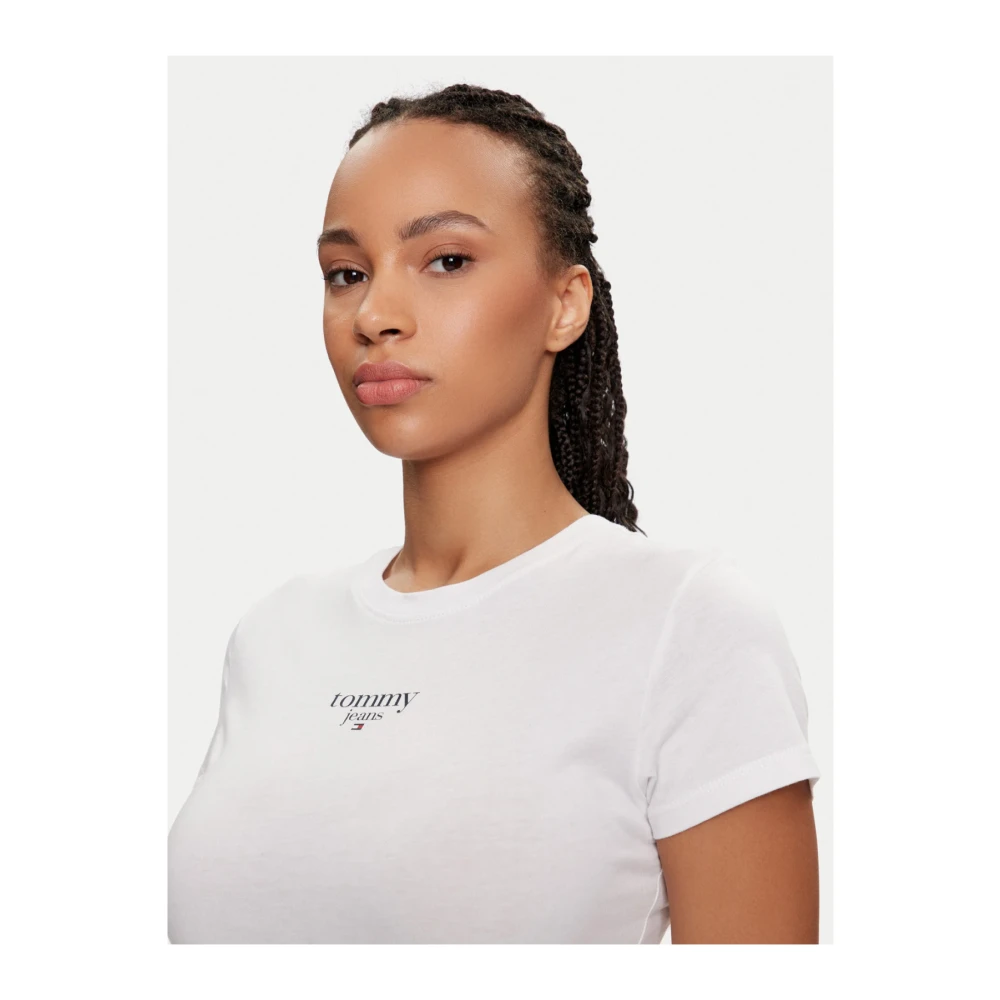 Tommy Jeans Print Logo Slim Fit T-Shirt White Dames