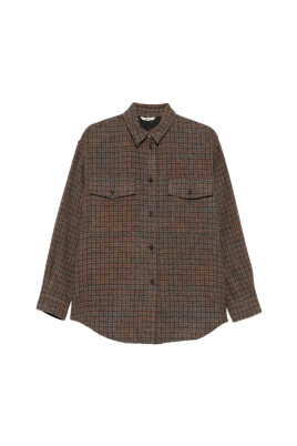 brown-checked-pattern-long-sleeve-shirt