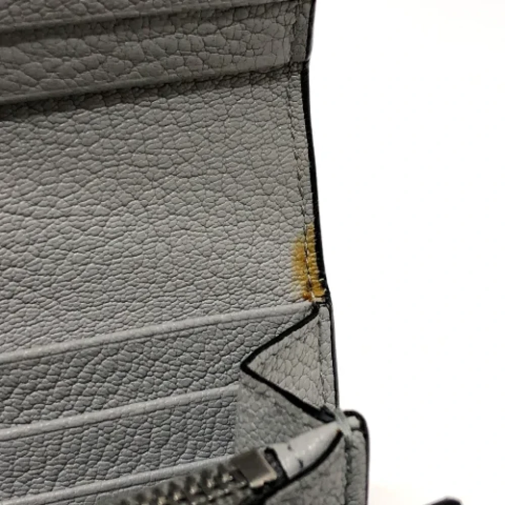 Miu Pre-owned Leather wallets Gray Dames