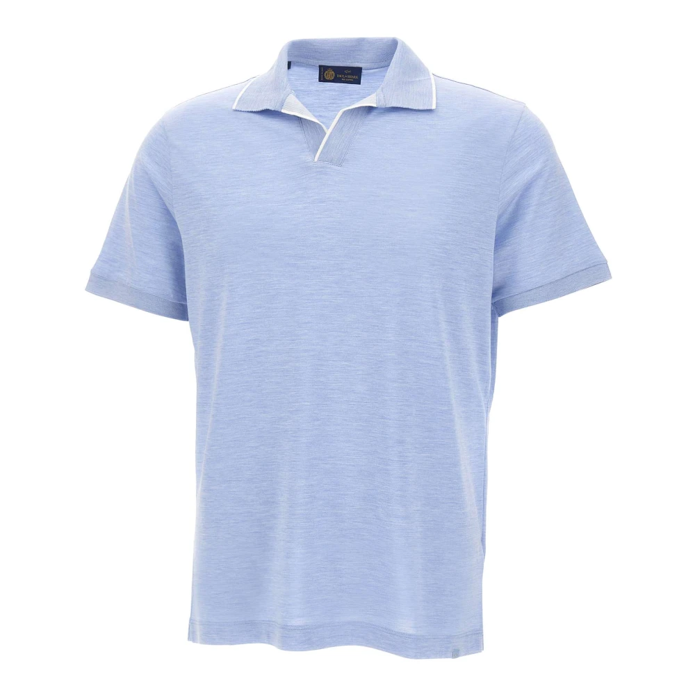 Paul & Shark Men's Blue Silk And Cotton Polo