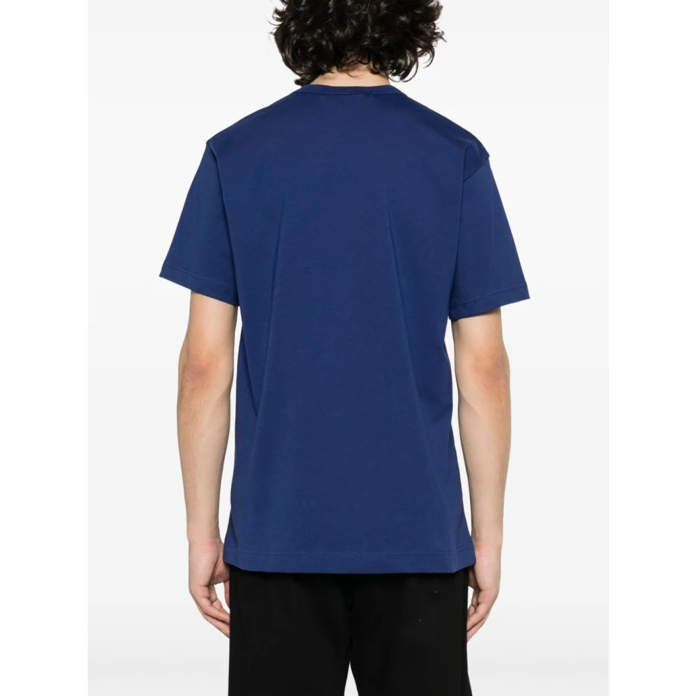 Comme des Garçons Navy Tee Shirt Klassieke Stijl Blue Heren