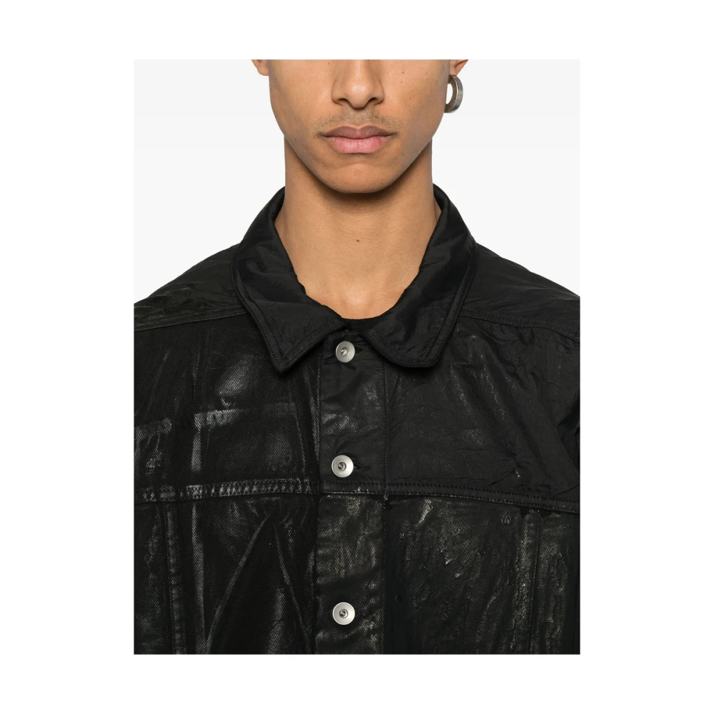 Rick Owens Zwarte Shadow buitenkleding met knoopsluiting Black Heren
