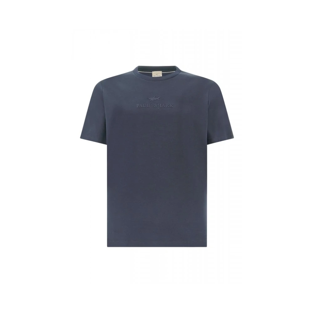 Paul & Shark , T-Shirts, Male, Blue, M, Aqua Touch Cotton T-Shirt
