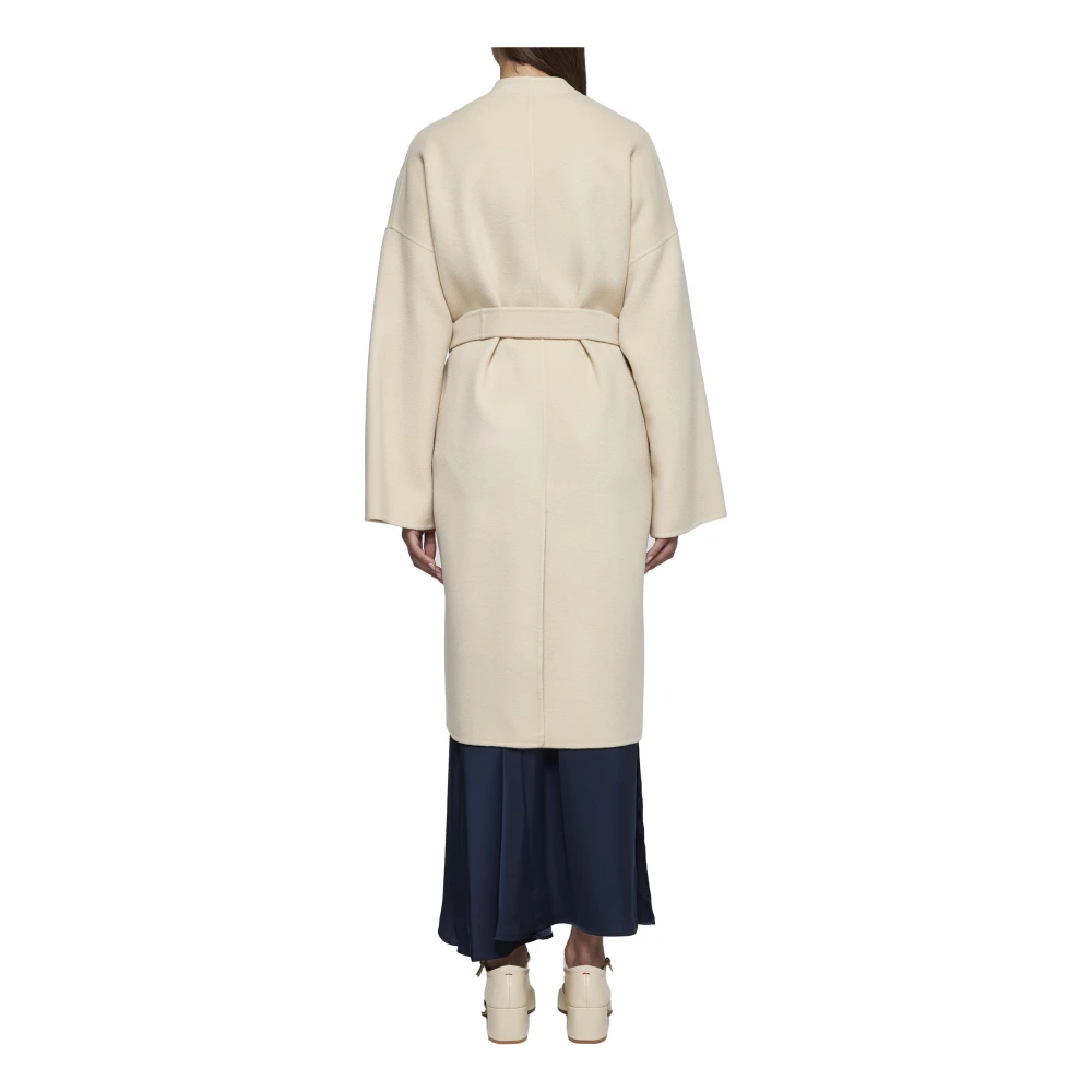 Max Mara Weekend Eris Zandkleurige Woljas met Ceintuur Beige Dames
