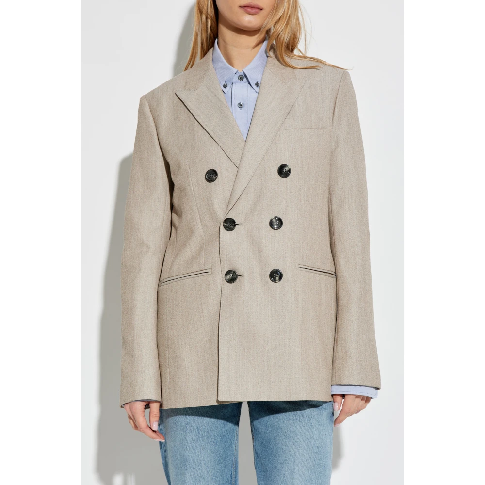 Ami Paris Double-breasted blazer Gray Dames