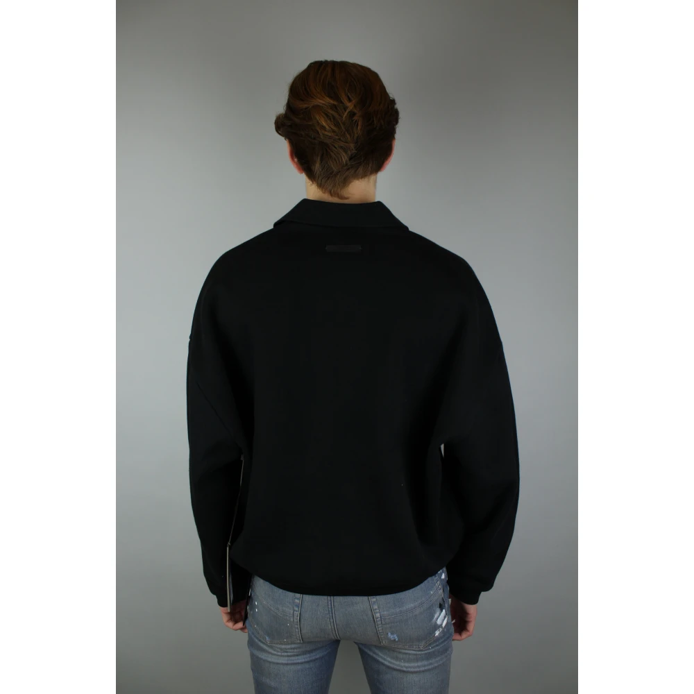 Fear Of God Zwarte Fleece Polo Stijlvol en Gezellig Black Heren