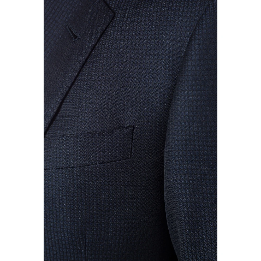 Giorgio Armani Geruit pak Blue Heren