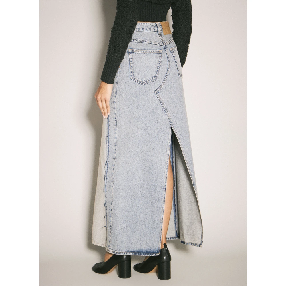 MM6 Maison Margiela Panel Denim Rok Blue Dames
