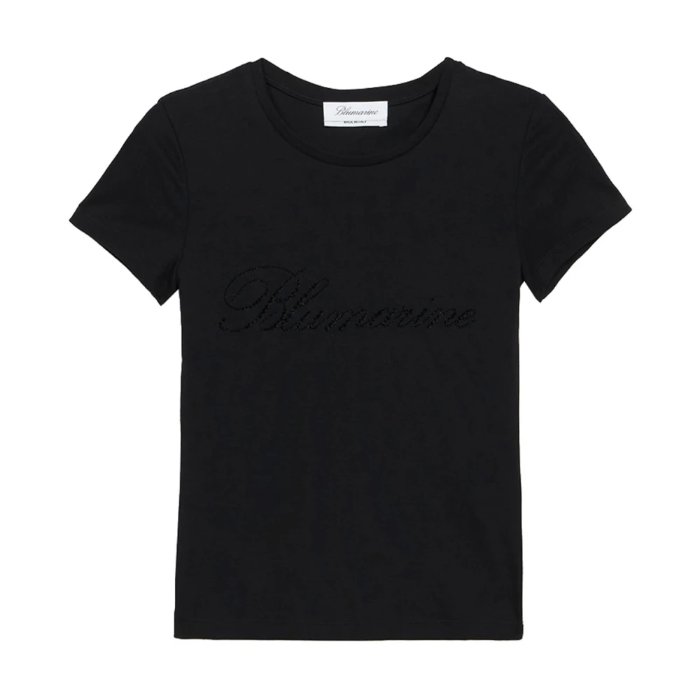 Blumarine Logo T-Shirt Black Dames