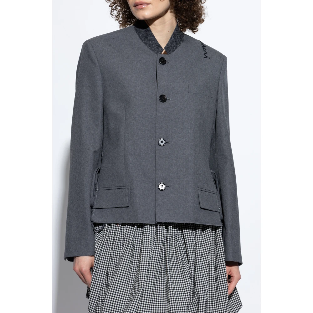 Marni Jas met ruwe spleten Gray Dames