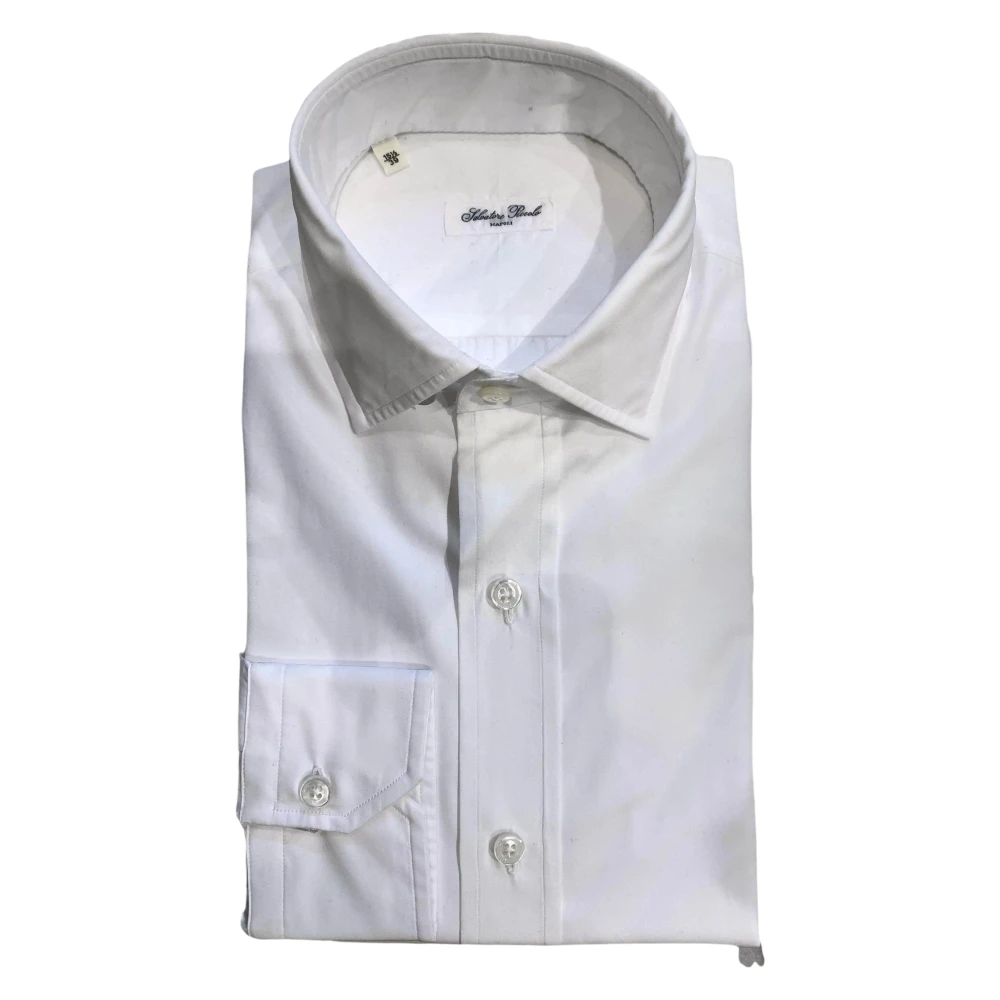 Salvatore Piccolo Witte Katoenen Formeel Overhemd White Heren