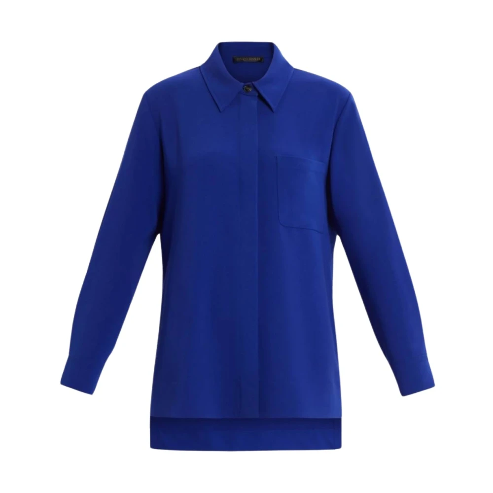 Marina Rinaldi Minimalistische Tuniek met Zakken en Knopen Blue Dames