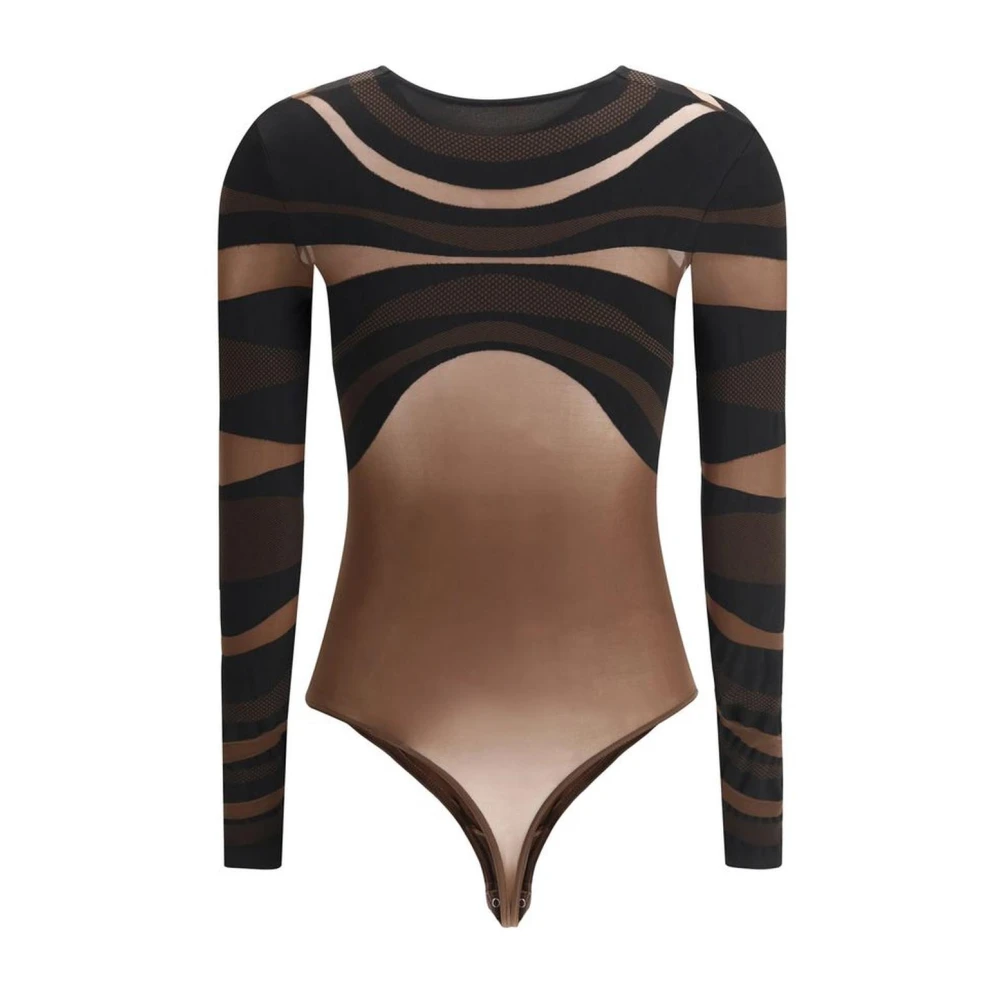 Wolford Body met Grafische Lijnen Lange Mouwen Multicolor Dames