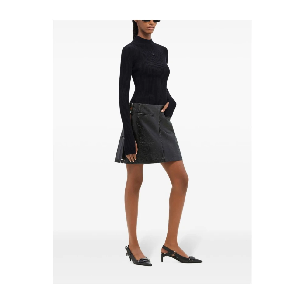 Courrèges Stijlvolle Mockneck Sweater Black Dames