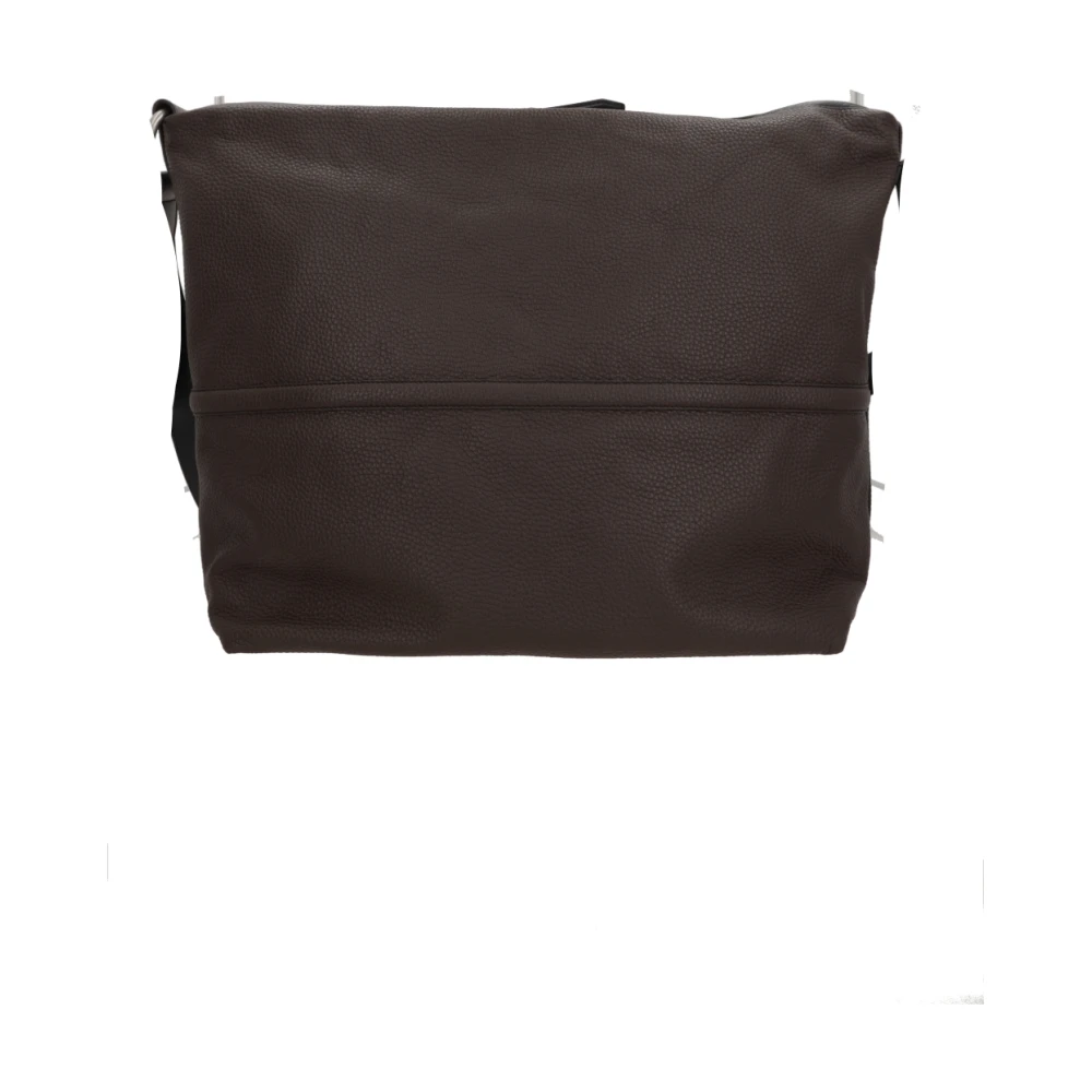 Dries Van Noten Bruine gehamerde leren schoudertas Brown Heren