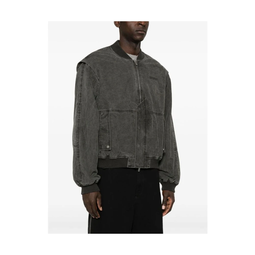 Represent Zwarte Katoenen Baseball Jack Gray Heren