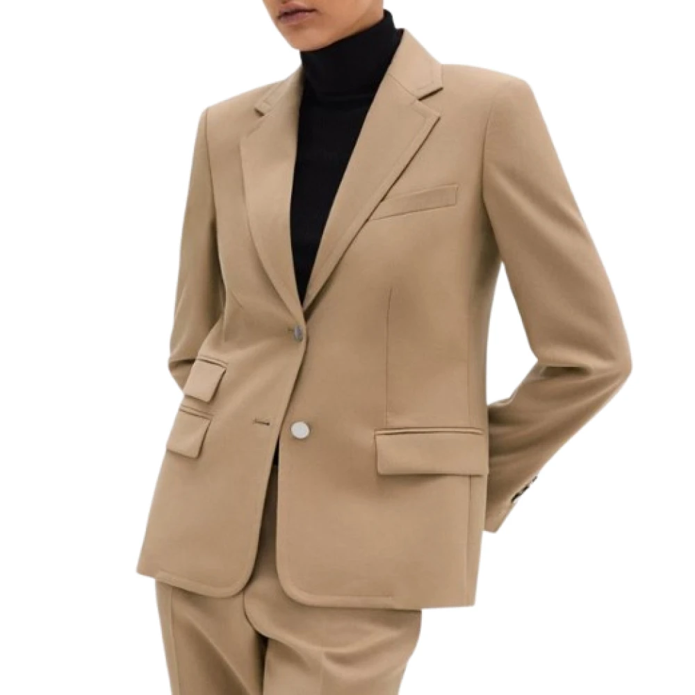 Theory Kameel Flanel Blazer Peak Revers Brown Dames