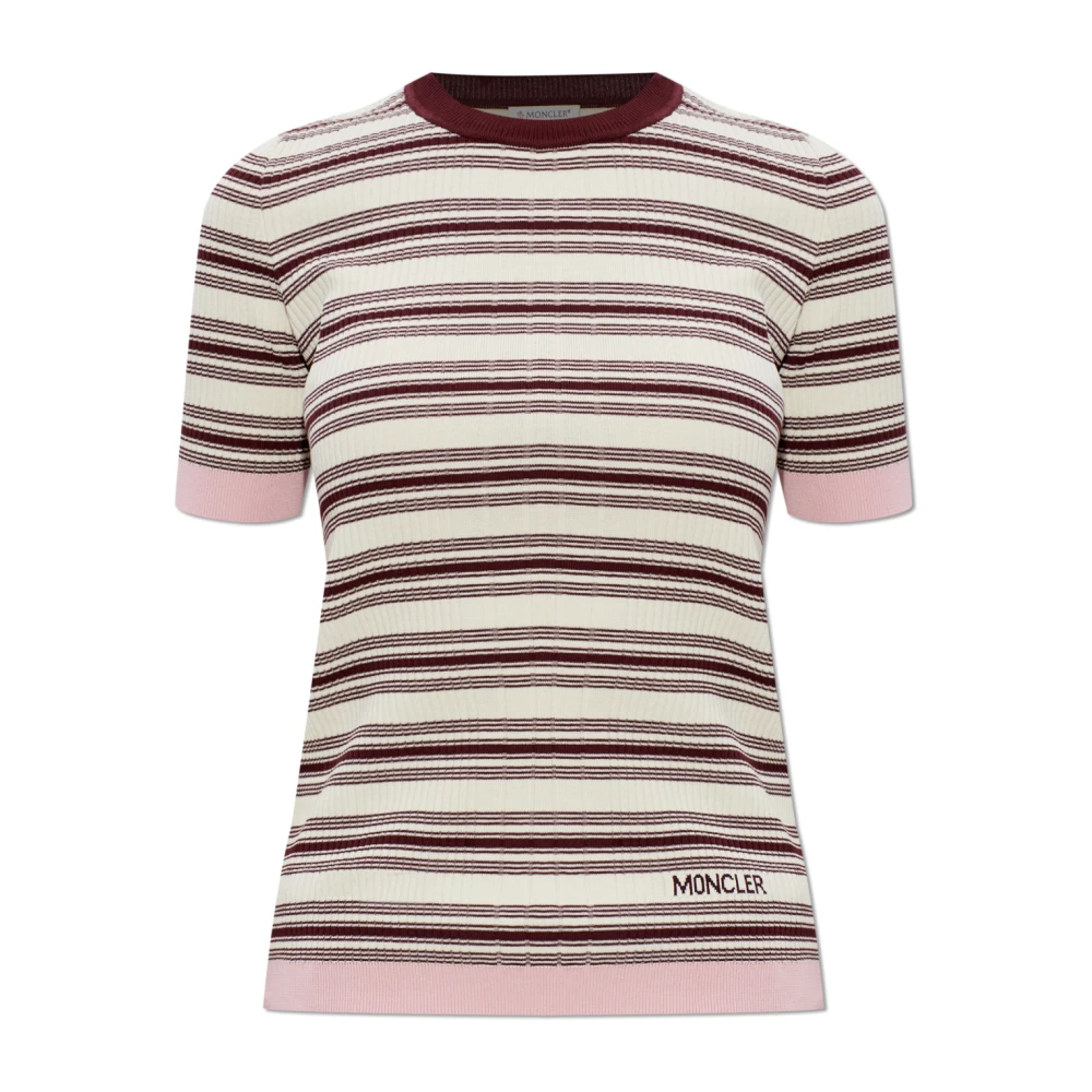 Moncler Donna Multicolor - Polo A Maniche Corte In Cotone A Righe - Knitwear - E -L