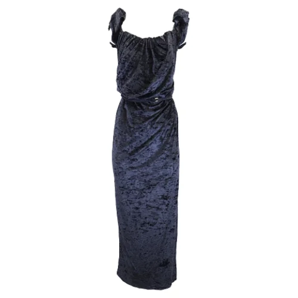 Jacquemus Pre-owned Velvet dresses Blue Dames