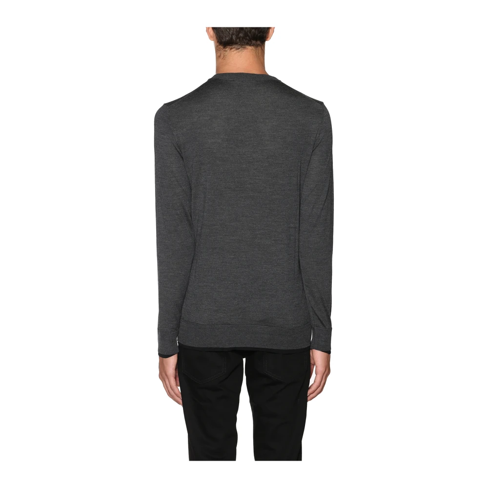 Paolo Pecora Wollen Crew Neck Trui Gray Heren