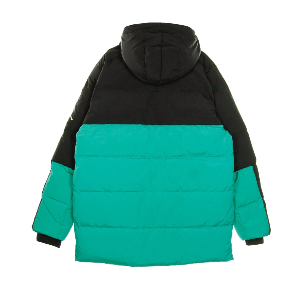 Jordan Lange Dons Parka Jas in Zwart Groen Multicolor Heren
