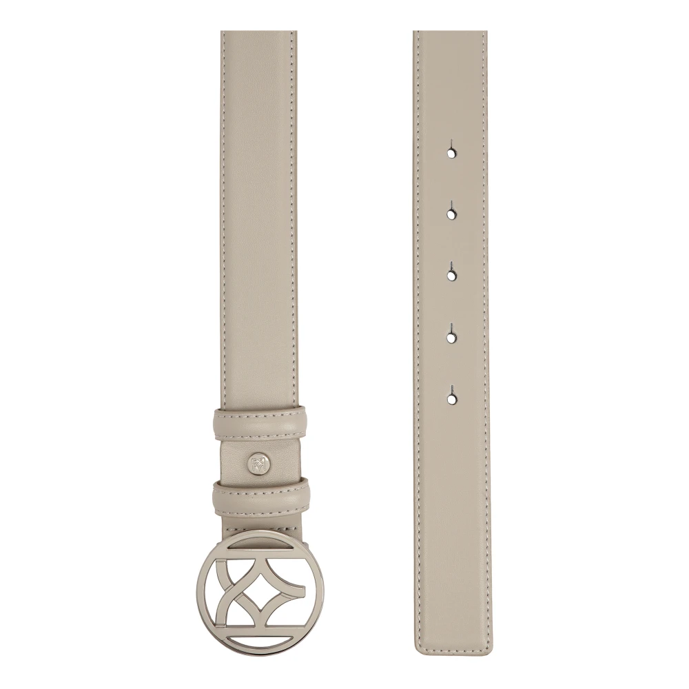 Kazar Grijze leren riem met ronde gesp Gray Dames