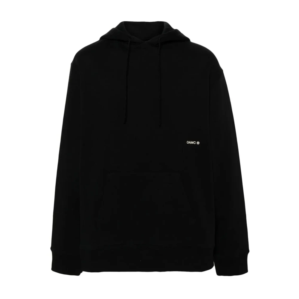 Oamc Zwarte hoodie met logo op de voorkant Black Heren