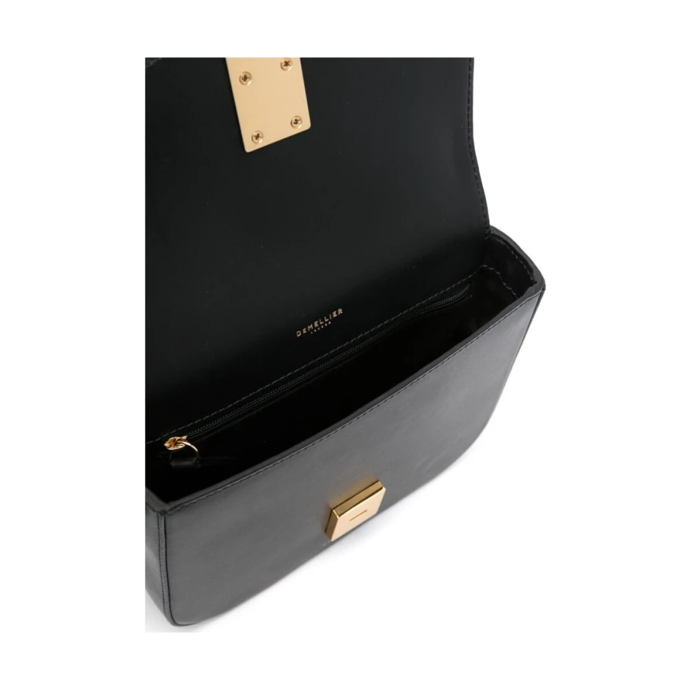DeMellier Zwarte leren schoudertas met goudkleurige hardware Black Dames