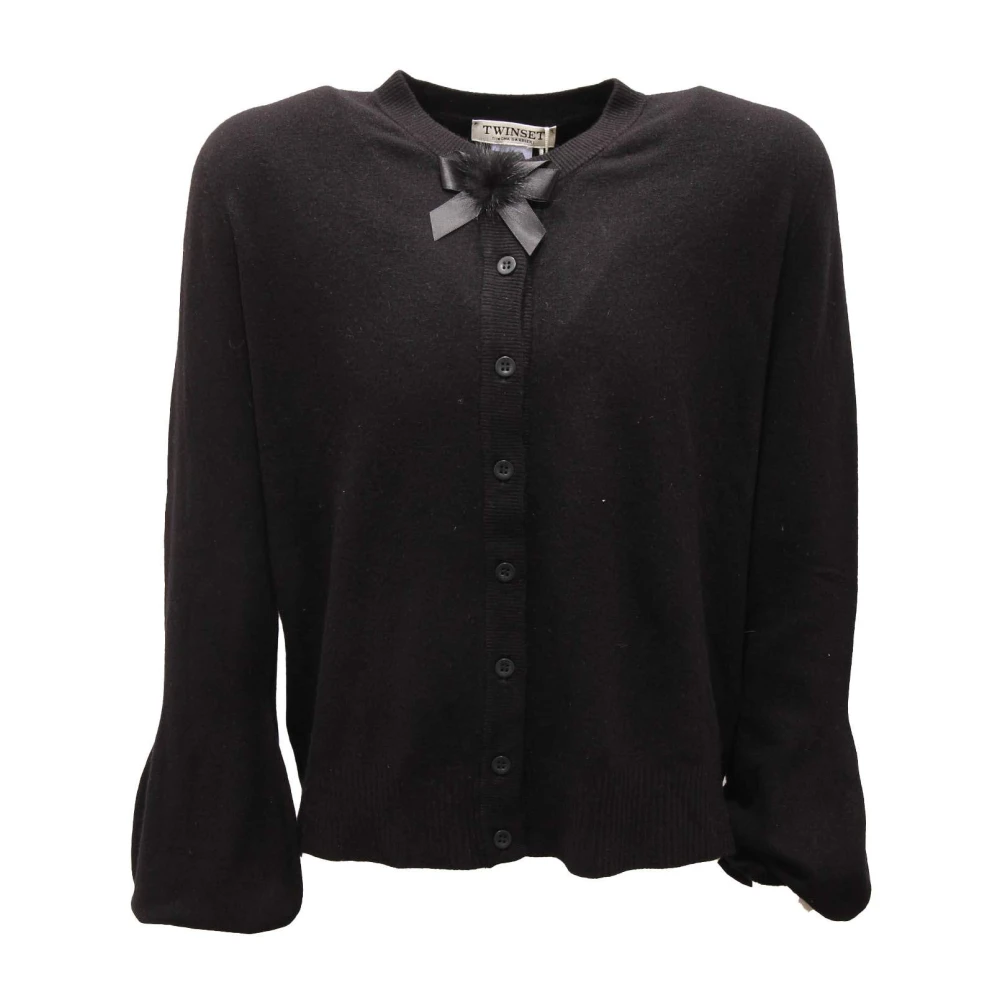 Twinset Black 3509Ap Cardigan - Female - Kids Cardigans - 14 Y - Kids