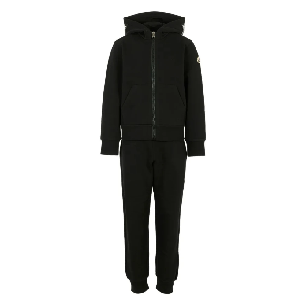 Moncler Black Hooded Dress With Zip Fastening - Unisex - Kids Sport Sets - 4 Y - Kids