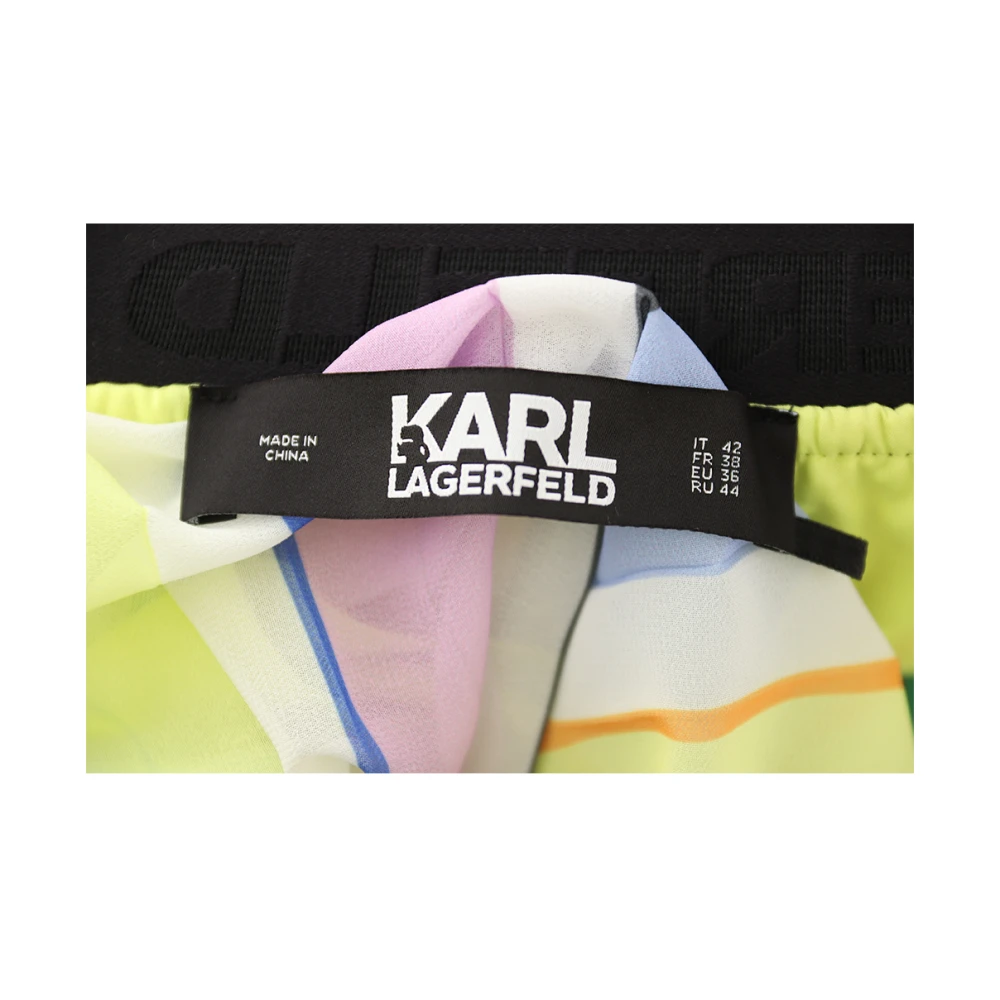 Karl Lagerfeld Multicolor Gestreepte Geplooide Rok Multicolor Dames