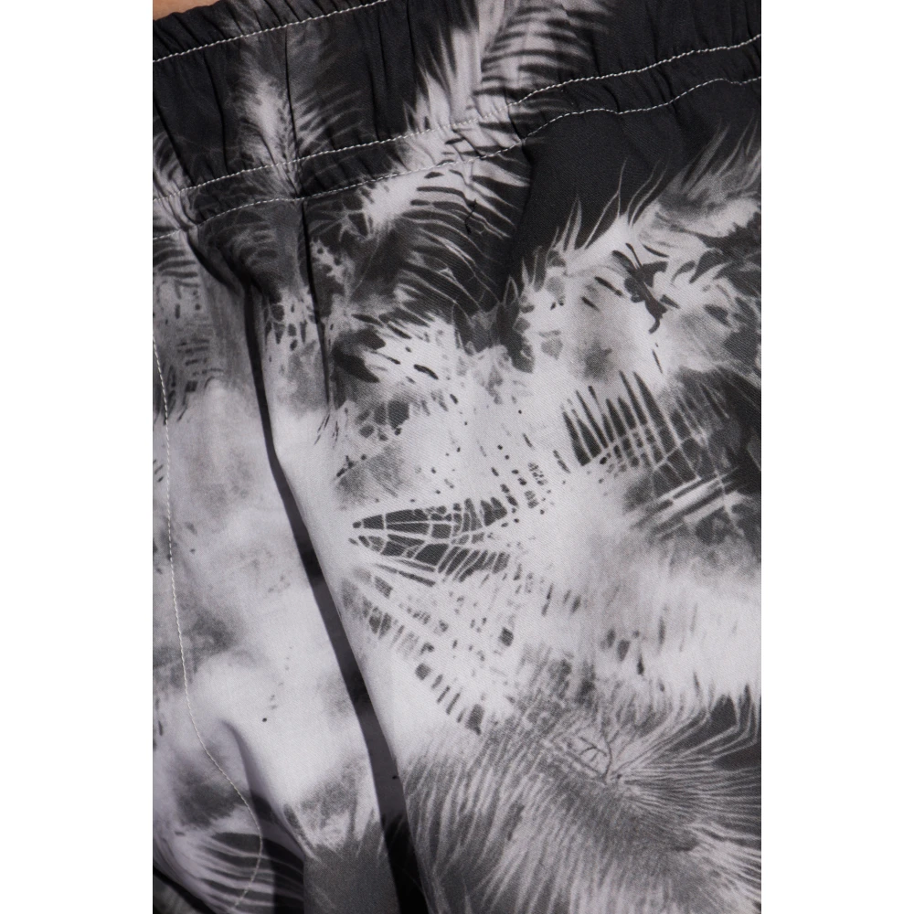 Palm Angels Katoenen shorts met print Gray Heren