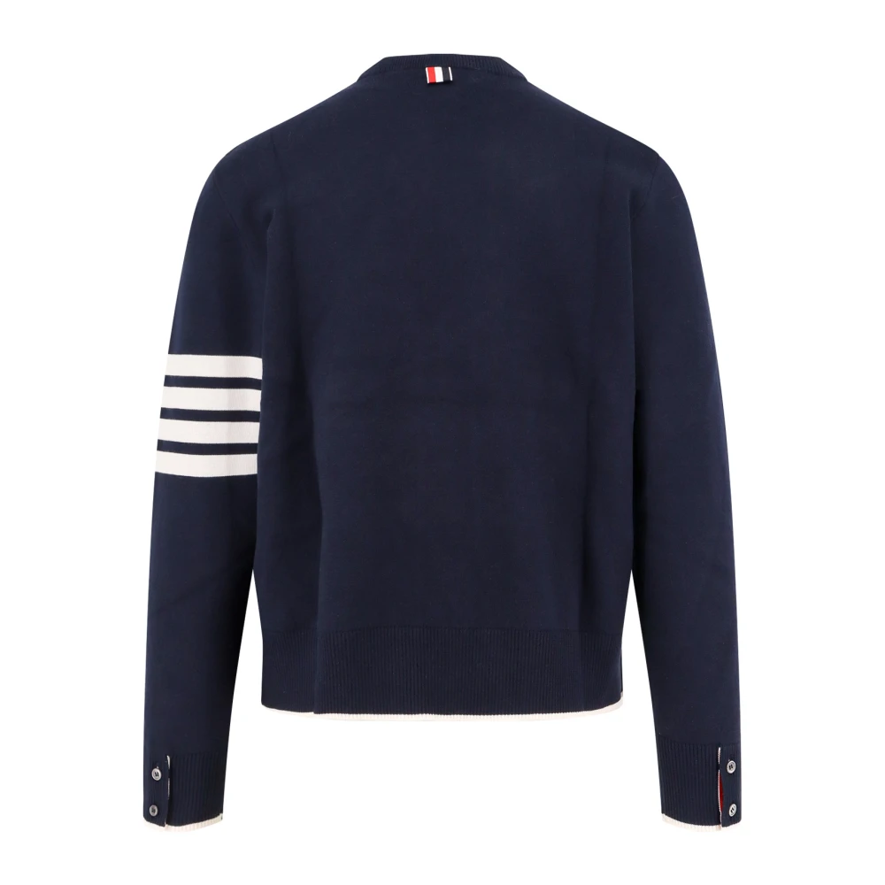 Thom Browne Vis Icoon Jacquard Sweater Blue Heren