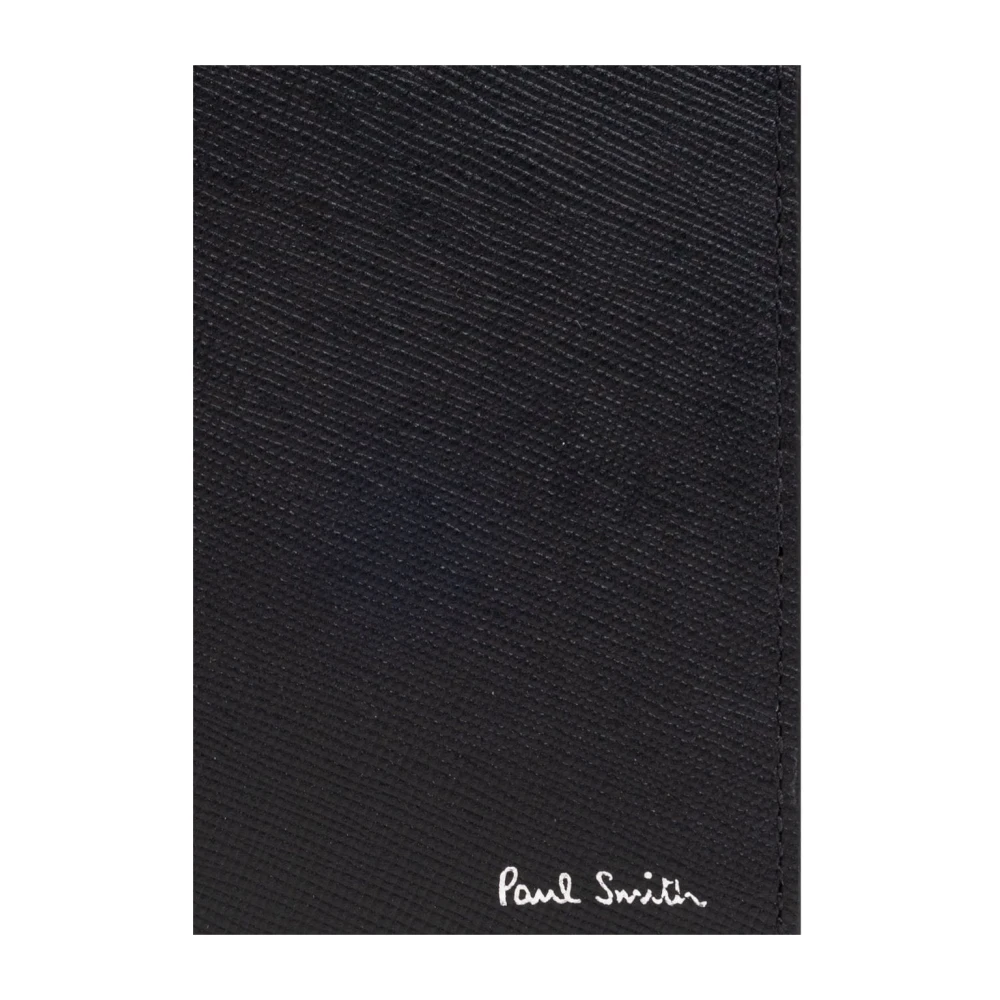 PS By Paul Smith Grafische Print Leren Portemonnee Nero Black Heren