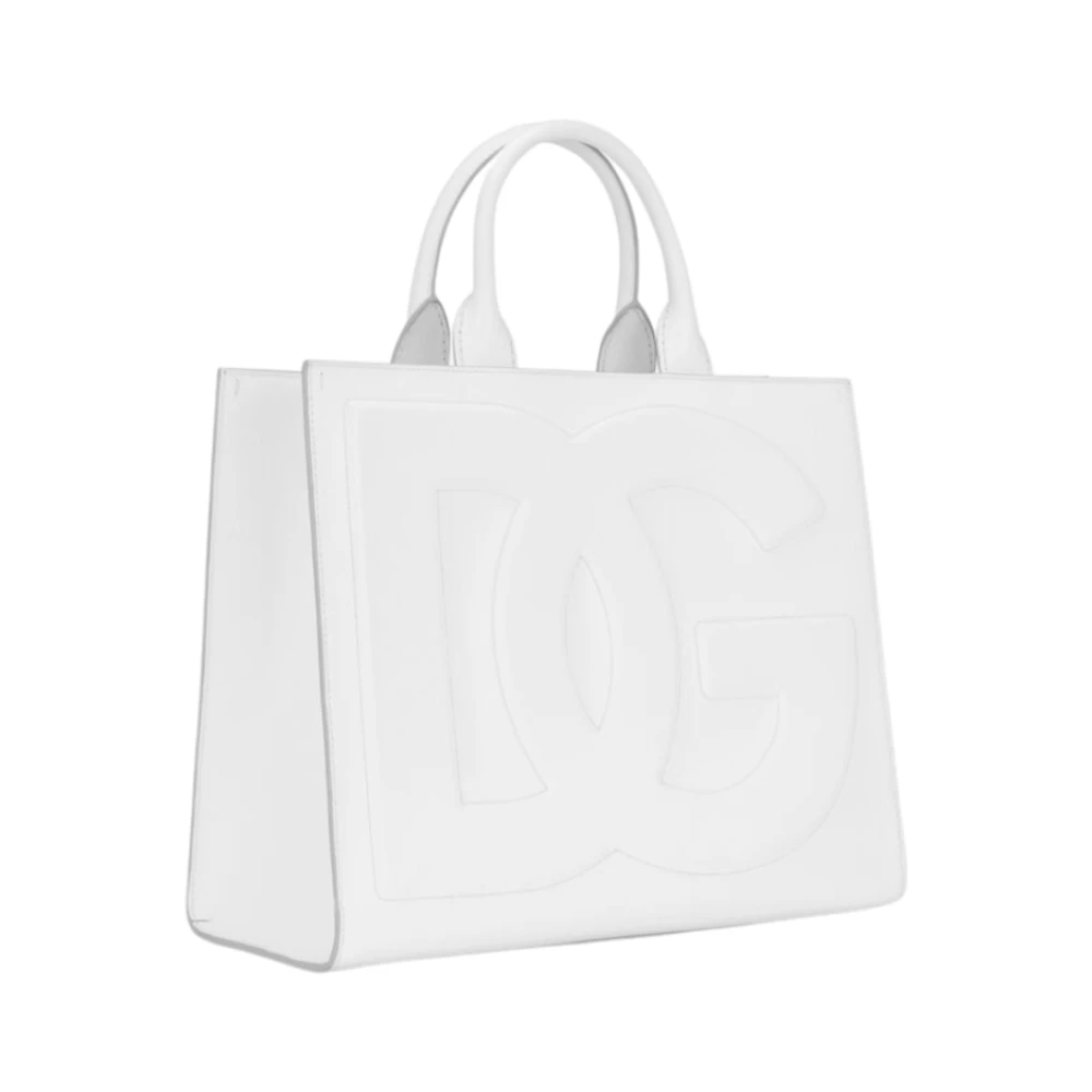 Dolce & Gabbana Witte Leren DG Daily Shopper White Dames